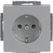Busch-Jaeger stopcontact, aluminiumzilver