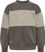 hummel hmlMINI LOOSE BLOCK SWEATSHIRT Unisex Kinderen Biologisch katoen Lange mouw Ronde hals Loose Fit Colorblock DARK GULL GRAY 110