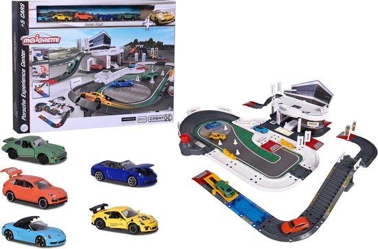 Majorette Porsche Experience Center + 5 Voertuigen - Die-cast Speelgoedgarage - Vanaf 5 Jaar