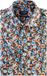 OLYMP chemise coupe moderne - manche courte - popeline - vert avec bleu - motif floral rouge et blanc - Repassage facile - Tour de cou : 43