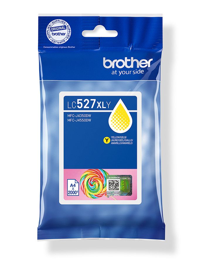 Brother LC527XLY Yellow Ink Cartridge - High Yield - Original