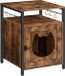 HOOBRO Kattenbak, Kattenhuis met 6 Verwijderbare Haken, Kattengrot, Enkele Deur en Open Plank, Kattenbak, Grote Opbergruimte, Stal, Bank, Kattenladekast, Woonkamer