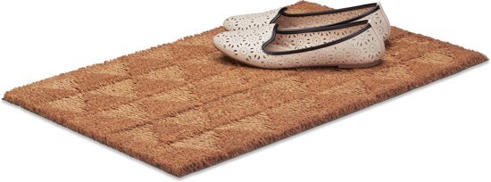 Relaxdays - kokosmat driehoeken - voetmat - mat voordeur - kokosvezels - deurmat
