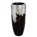 GILDE Plantenpot XXL conus glasvezel - zwart/zilver - glanzend - hoogte 80cm x Ø 36cm