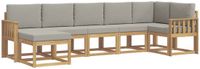 vidaXL Tuinset met 7 zitplaatsen, wit en lichtgrijs