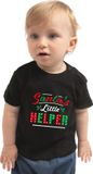 Bellatio Decorations Shoppartners Bv Santas Little Helper / Het Hulpje Van De Kerstman Kerst T-shirt Zwart Peuters 98