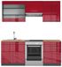 Vicco Fame-Line Complete keukeneenheid – 200 cm, WB Eik Bordeaux hoogglans/antraciet