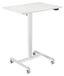 Bureau assis-debout réglable électriquement avec roulettes, blanc, avec 2 roulettes verrouillables