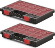 Kistenberg Sorteerbox/vakjes koffer - 2x - 13 vaks - kunststof - zwart - 34 x 25 x 5 cm
