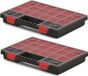Kistenberg Sorteerbox/vakjes koffer - 2x - 13 vaks - kunststof - zwart - 34 x 25 x 5 cm