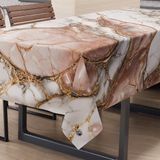 PETTI Artigiani Italiani - Vlekafstotend tafelkleed, rechthoekig, voor keuken, elegant, marmereffect, roze, 140 x 240 cm, 100% Made in Italy