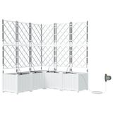 vidaXL Plantenbak 5 st wit 120 x 120 x 142 cm pp