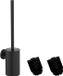 Mozmmhi brosse à toilettes en acier inoxydable 304, ensemble de brosse à toilettes murale avec porte-brosse – comprend 2 têtes de brosse (rond noir)