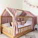 LILIMAUS Lit cabane ciel de lit - ciel de lit pour lit cabane - 67,5 x 270 cm - mousseline coton - rose poudré