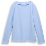 Tom Tailor Soft-touch sweatshirt met knoopdetails - Maat XL - mid blue melange