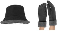 Morethansocks - Handschoenen en Bucket hat - Suède - Zwart