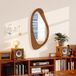 Miroir mural en bois naturel avec cadre en placage de pin, idéal pour chambre et salon, dimensions 91,5 x 45 x 3 cm, lot d’un miroir décoratif