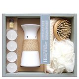 LAROOM 13856 – cadeauset SPA lavendel met oliebrander en 4 kaarsen, wit