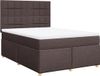 vidaXL Boxspring met matras, stof, donkerbruin, 160x200 cm