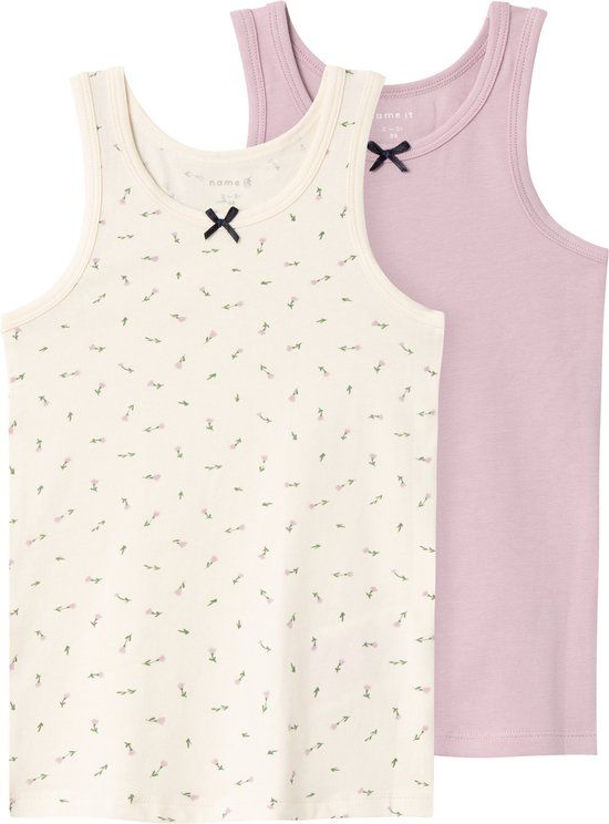NAME IT NMFTANK TOP 2P BUTTERCREAM FLORAL NOOS Girls' Underwear - Size 104