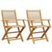VidaXL Tuinstoel Terras Acaciahout, Polypropyleen (PP) Beige