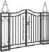 vidaXL Poort 121x8x100 cm smeedijzer zwart
