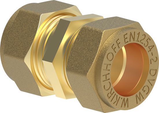 KIRCHHOFF MS fitting, blanco, 22 mm, knelfitting voor koperen buis