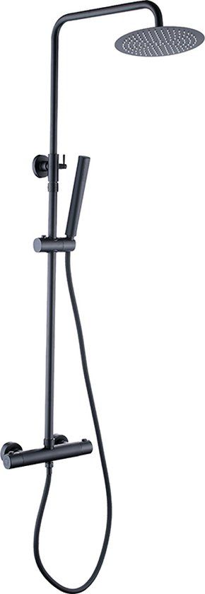 Wiesbaden Caral Eco Twenty Doucheset - Thermostaatkraan - Mat Zwart