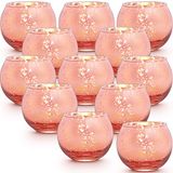 LAMORGIFT Rose Gold Votive Kaarsenhouders Set van 12