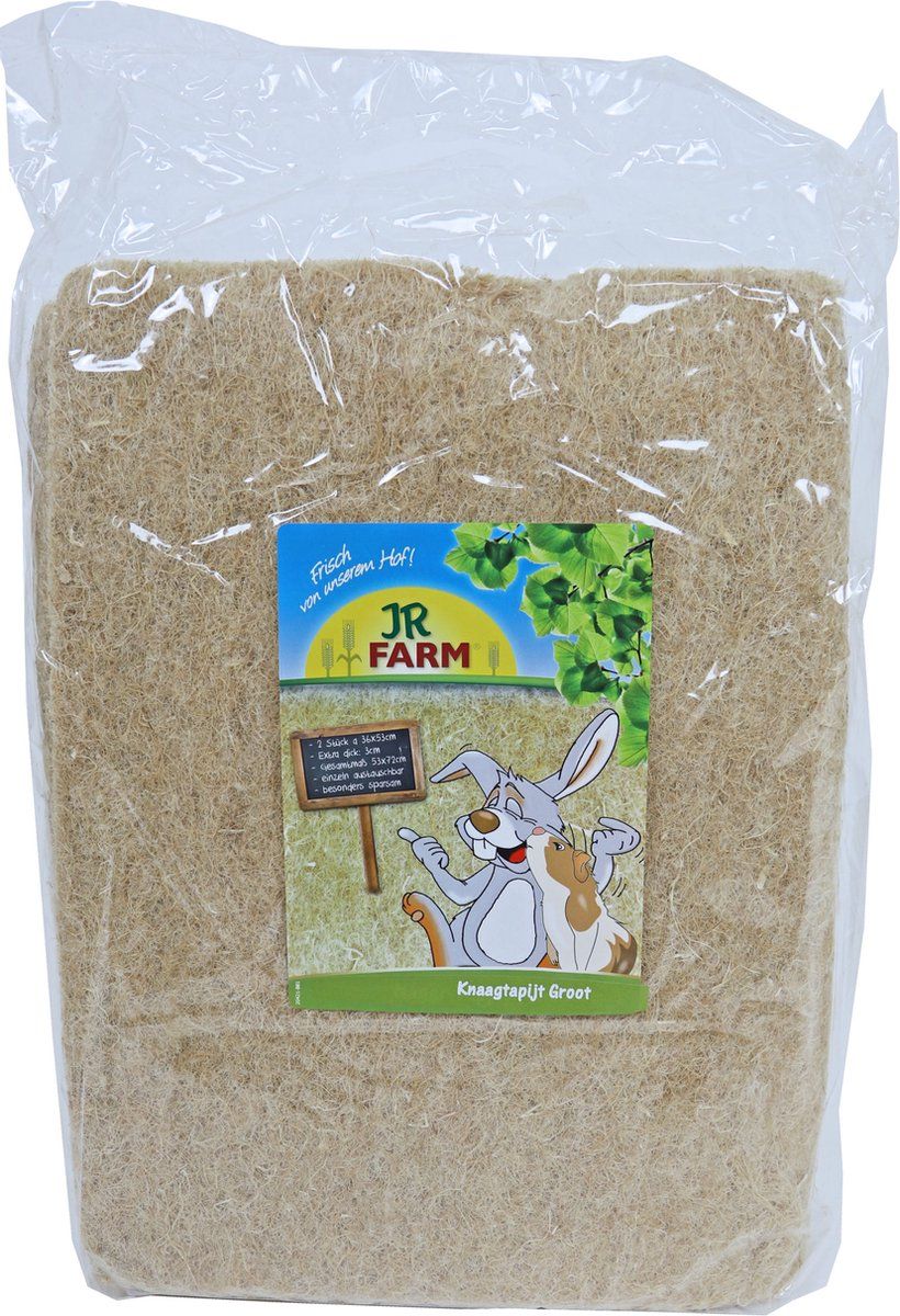 JR Farm knaagdier - Bodembedekker hennepvezels knaagtapijt groot - 53x36x3 cm - 2 stuks