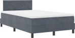 vidaXL - Lit boxspring LED - Gris foncé - 120 x 200 cm - Velours