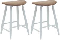 vidaXL Eetstoelen 2 stuks Massief Rubberhout Wit 46 x 37 x 63 cm