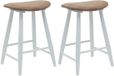 vidaXL Eetstoelen 2 stuks Massief Rubberhout Wit 46 x 37 x 63 cm