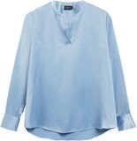 s.Oliver Satijnen blouse met tuniekhals lichtblauw