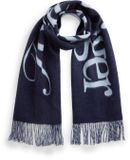 Tommy Hilfiger Sjaal Wol Unisex Herfst/Winter Lichtblauw/Donkerblauw