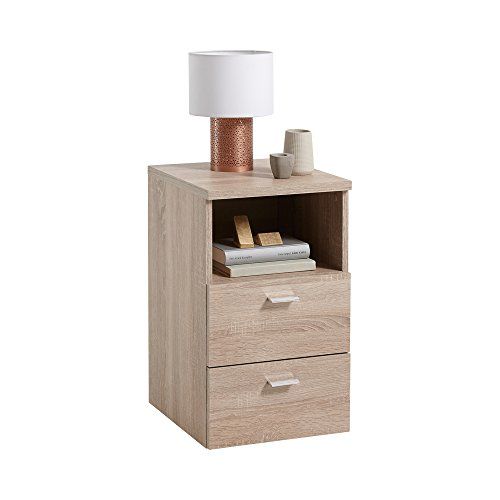 FMD Möbel Colima Nachtkastje - 2 Laden - Bruin - 35 x 40 x 61,5 cm