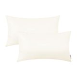BRAWARM Decoratieve sierkussenhoezen, kunstlederen sierkussenhoezen, effen kunstleren bankhoezen voor woonkamer tuinbed, ivoorwit, 30 cm x 50 cm, 2 stuks