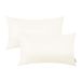 BRAWARM Decoratieve sierkussenhoezen, kunstlederen sierkussenhoezen, effen kunstleren bankhoezen voor woonkamer tuinbed, ivoorwit, 30 cm x 50 cm, 2 stuks