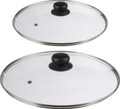 Secret de Gourmet - Set van 2x universele glazen pannendeksels - voor pannen van dia 20 en 28 cm - kookpannen deksels