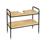 Avilia Badkamermeubel met 2 planken, van bamboe, 70 x 60 x 33,5 cm, zwart en bruin