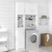 Maison Exclusive - Armoire de salle de bain, blanc, 32x25,5x190 cm, en panneaux de fibres de bois