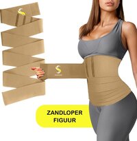Shapewear Waist Trainer Corset - Beige Wrap - One Size - Unisex - Includes E-book