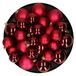 Decoris Kerstversiering kunststof kerstballen donkerrood 6-8-10 cm pakket van 22x stuks - Kerstboomversiering