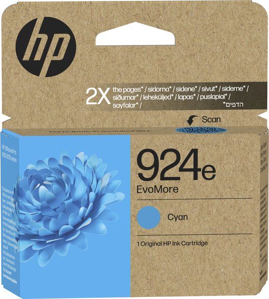HP 924e EvoMore Cyaan Originele Inktcartridge