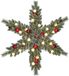 Black Box Trees Kaprun Kerstkrans Ster met LED Verlichting - Couronne de Noël Ø90 cm avec Décorations de Noël et Pommes de Pin - Vert Givré, Rouge