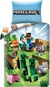 - Minecraft Dekbedovertrek Battle - Steve - Creeper - Sheep - 140 x 200 cm