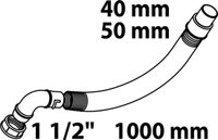 KIRCHHOFF KS slang verlengstuk, wit, 1 1/2"BI x 1000 x 40/50 mm, met 90° boog