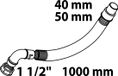 KIRCHHOFF KS slang verlengstuk, wit, 1 1/2"BI x 1000 x 40/50 mm, met 90° boog