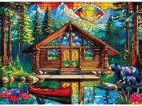 Master Pieces Puzzle Stained Glass Cabin Spectrum 1000 pièces