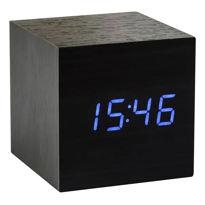 Gingko - Maxi Cube Click Clock - Black